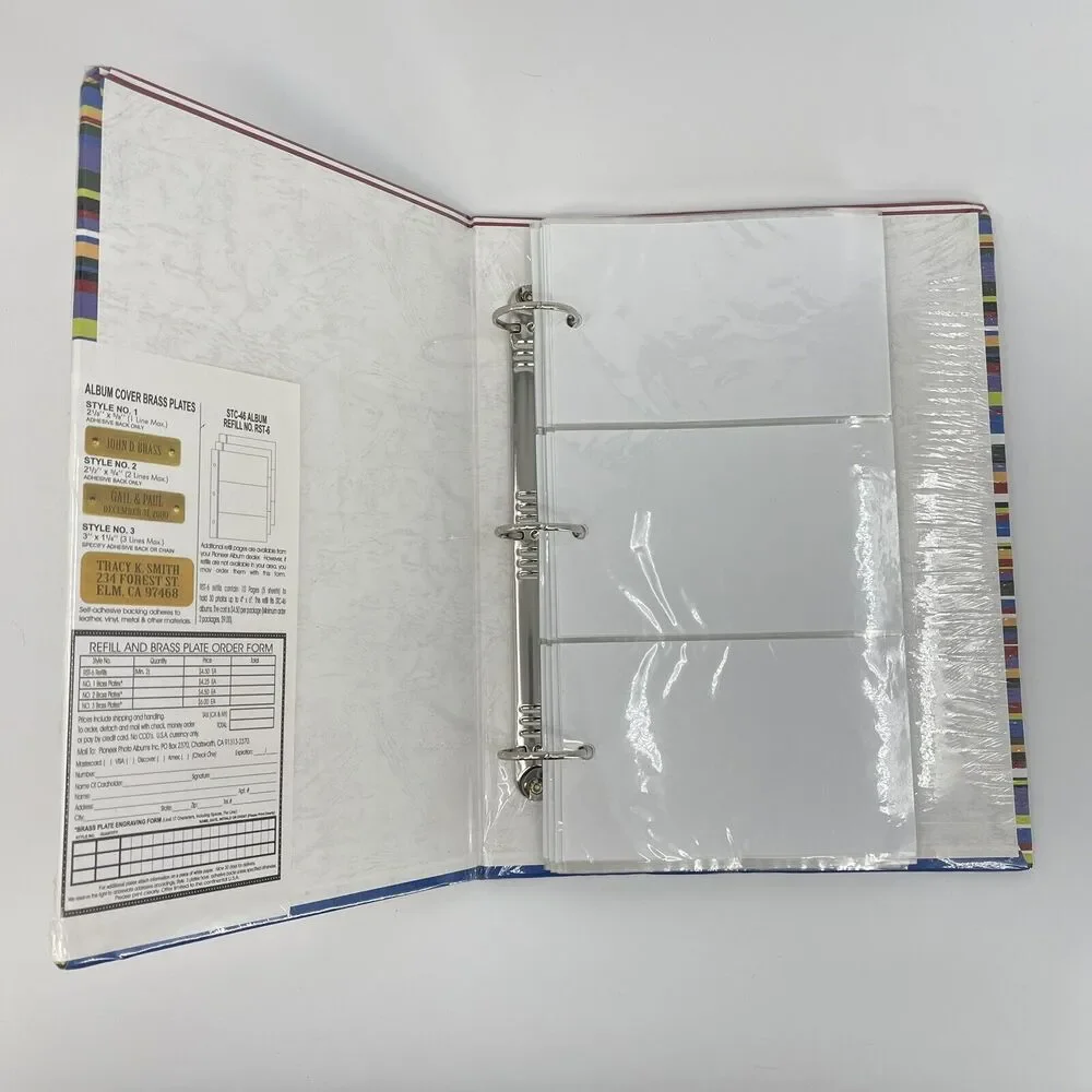 Pioneer Vintage Stripe 3-Ring Acid Free Pocket Album Holds 300 4x6 Photos